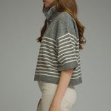 The Rumi Striped Short Sleeve Sweater