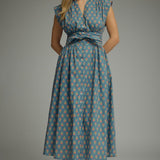 The Claire Floral Block Print Midi Dress
