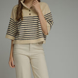 The Rumi Striped Short Sleeve Sweater