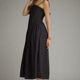 The Elliot Pleated Solid Midi Dress