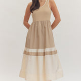 The Lila Contrast Stripe Midi Dress