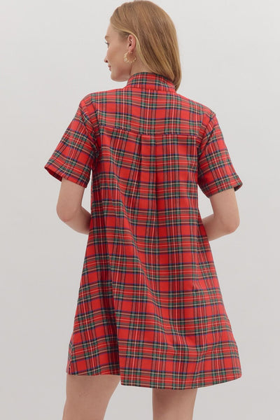 the Joss - Red Plaid Dress