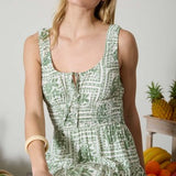 The Fable Green Tile Midi Dress