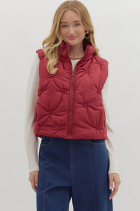 the Dana - Burgundy Puffer Vest