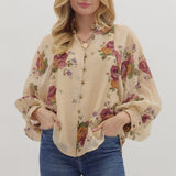 The Willow - Ecru Floral Top
