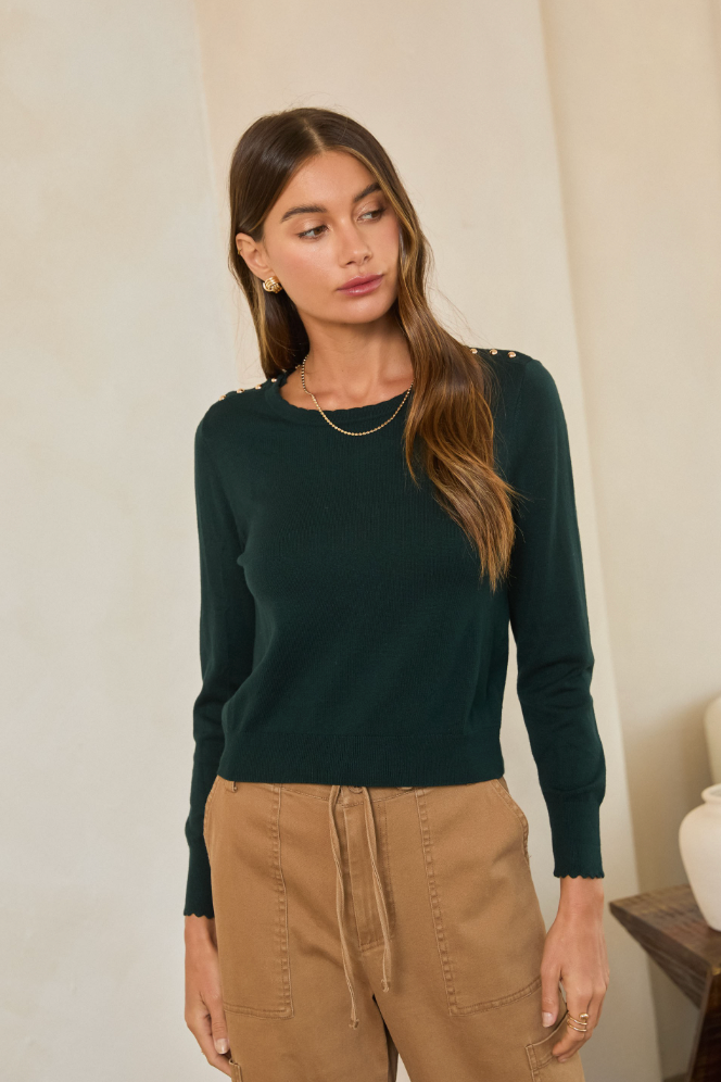 The Beth Shoulder Button Sweater
