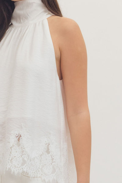 The Phoebe Lace Trim Halter Top