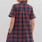 the Joss - Navy Plaid Dress