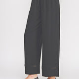 The Avery Black Trim Linen Blend Pants
