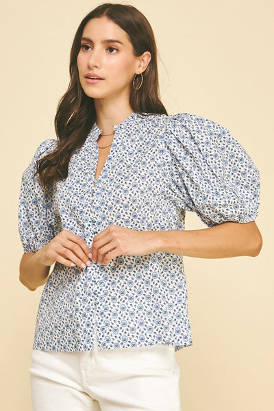 The Tilda Blue Floral Blouse