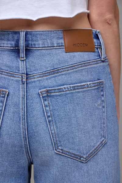 High Rise Relaxed Fit Cuff Jeans - Hidden Denim   G7