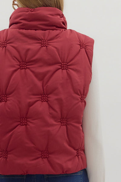 the Dana - Burgundy Puffer Vest