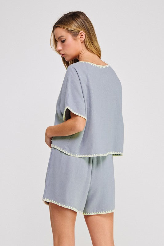 The Bahama Stitch Trim Dolman Top