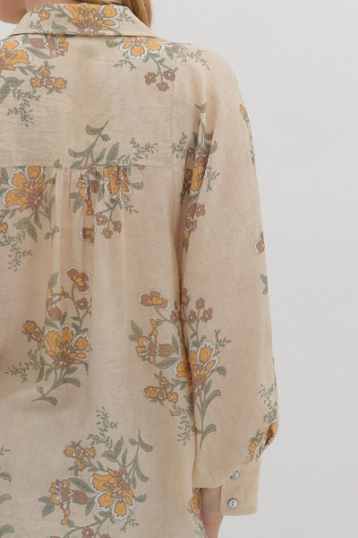 the Berkley - Cream Floral Blouse