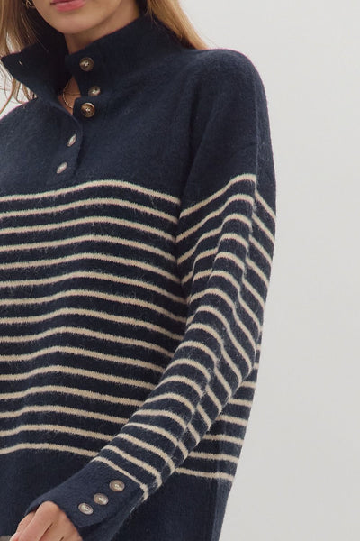 the Piper Stripe - Navy