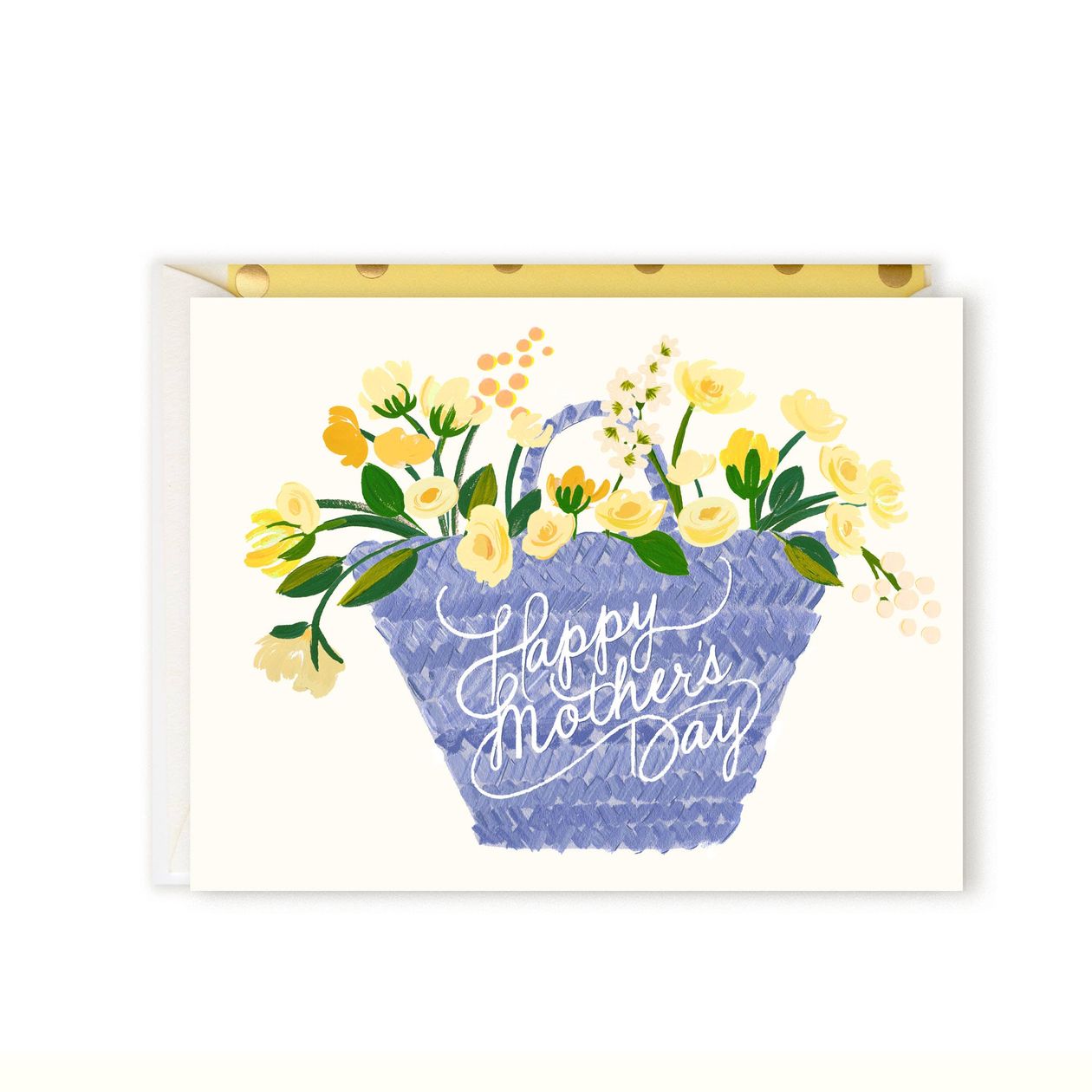 Mothers Day Tote Flower Basket Greeting Card
