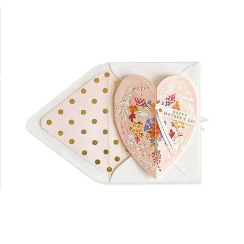 Pink Heart Happy Mother's Day Greeting Card