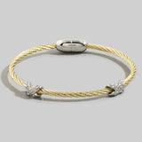 Twisted Cable Bracelet With Rhinestone X Accents