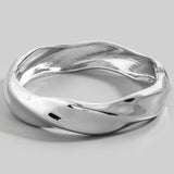 Silver Twist Detail Bangle Bracelet