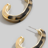 Lt Torti Acetate And Metallic Oval Hoop Earrings