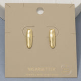 Gold Dipped Chunky Long Oval Earrings