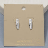 Silver Chunky Long Oval Earrings