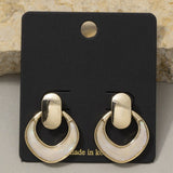 Shell Crescent & Dome Door-knocker Drop Earrings
