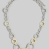 Gold Dipped Two-tone Rope & Circle Link Chain Necklace