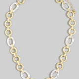 Two Tone Circle Link Chain Necklace