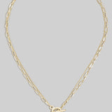 Double Chain Toggle Pearl Teardrop Necklace