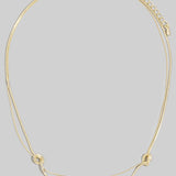 Double Strand Knotted Ring Station Layer Necklace