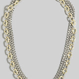 Gold Plated Assorted Layered Chains Necklace