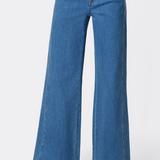 Trouser Style High Rise Wide Leg Denim - Flying Monkey Jeans - C9