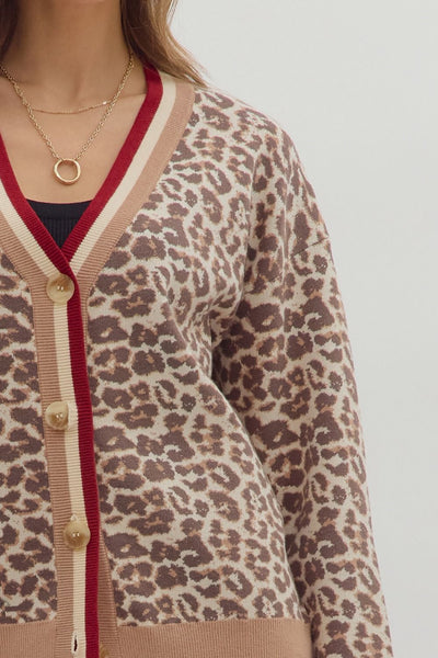 the Baylor Animal Print Cardigan