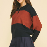 Color Block Knit Polo