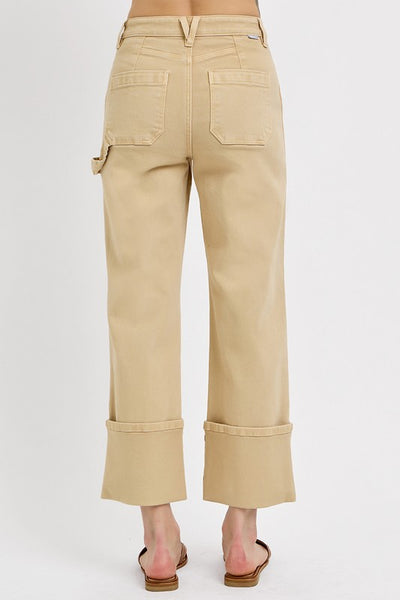 Latte High Rise-Wide Straight denim - Risen Jeans   D4