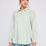 The Jalene Tie Back Green Stripe Top