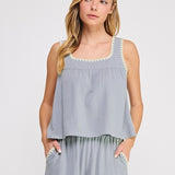 The Cayman Stitch Trim Sleeveless Top