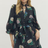 The Britta Black Floral Dress