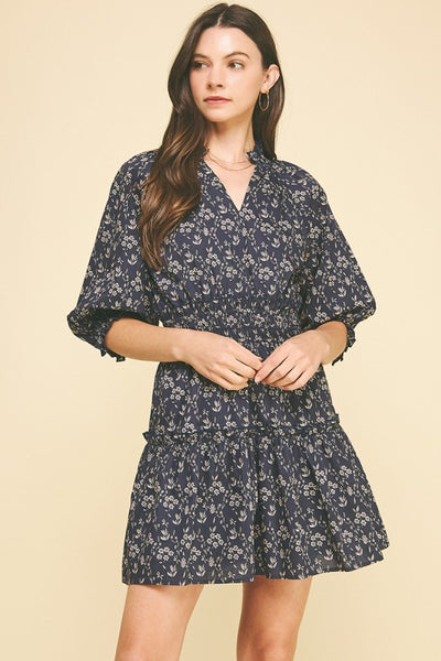 the Addie Navy Floral Dress