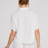 The Miranda Lace Trim Button Down Top