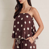 The Amelia Top Brown Polka Dots