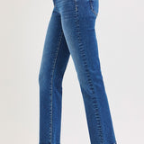 Tummy Control High Rise Crop Straight Denim - Risen Jeans -  B9