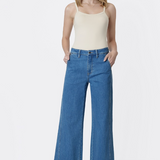 Trouser Style High Rise Wide Leg Denim - Flying Monkey Jeans - C9