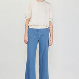 The Julien Satin Bubble Sleeve Top