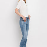 Uneven Hem Mid Rise Straight Denim - Flying Monkey Jeans - H9