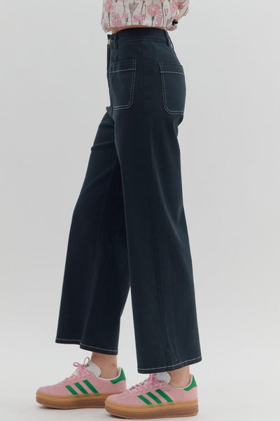 the Mae Front Pocket Pants - Navy