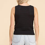 The Carly Black Knit Top