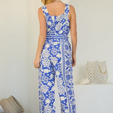 The Isla Blue Print Jumpsuit