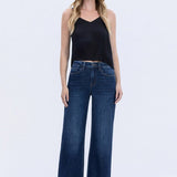 Super High Rise Dark Wash Wide Leg Jeans - Vervet Denim - B6